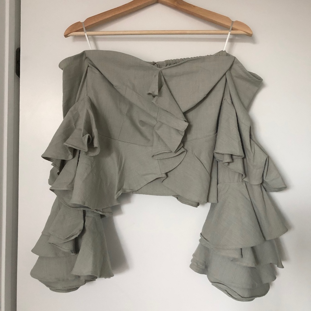 Off shoulder top (cotton/linen blend)